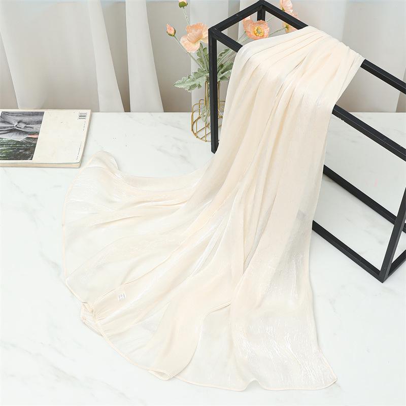 2025 Frühling/Sommer Damen Seidenschal: Leichter, einfarbiger Sonnenschutzschal