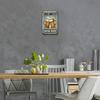 Save Water Drink Beer" Vintage Metal Wall Sign - Rustic Blue & White Retro Art with Foam Bier Illustration, Christmas Decor