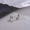 Silver color cross triangle stud earrings for women hollow geometric statement female small earrings tiny fashion ear jewelry