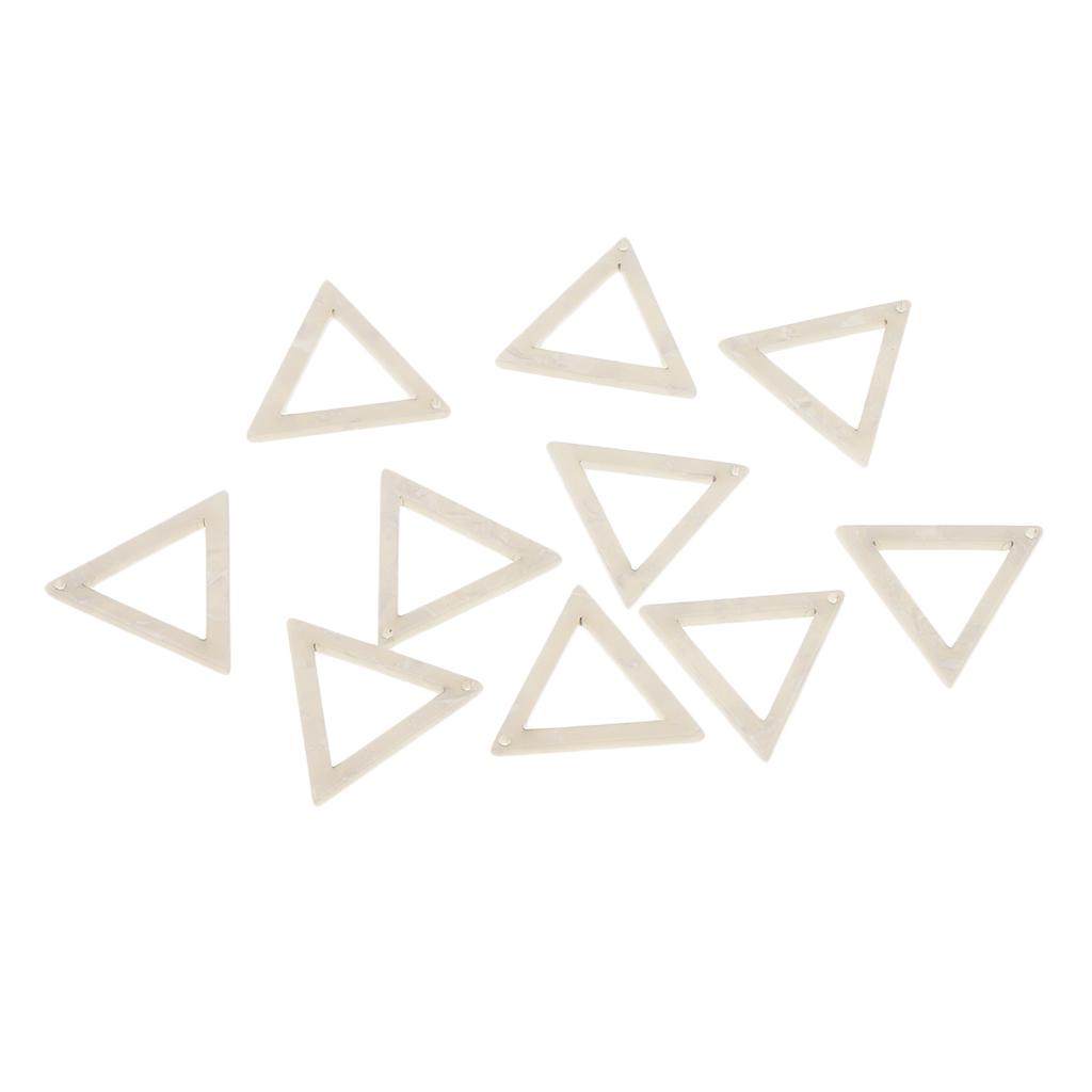 

10 шт., полые ацетатные акриловые треугольные серьги-подвески «сделай сам», белые
