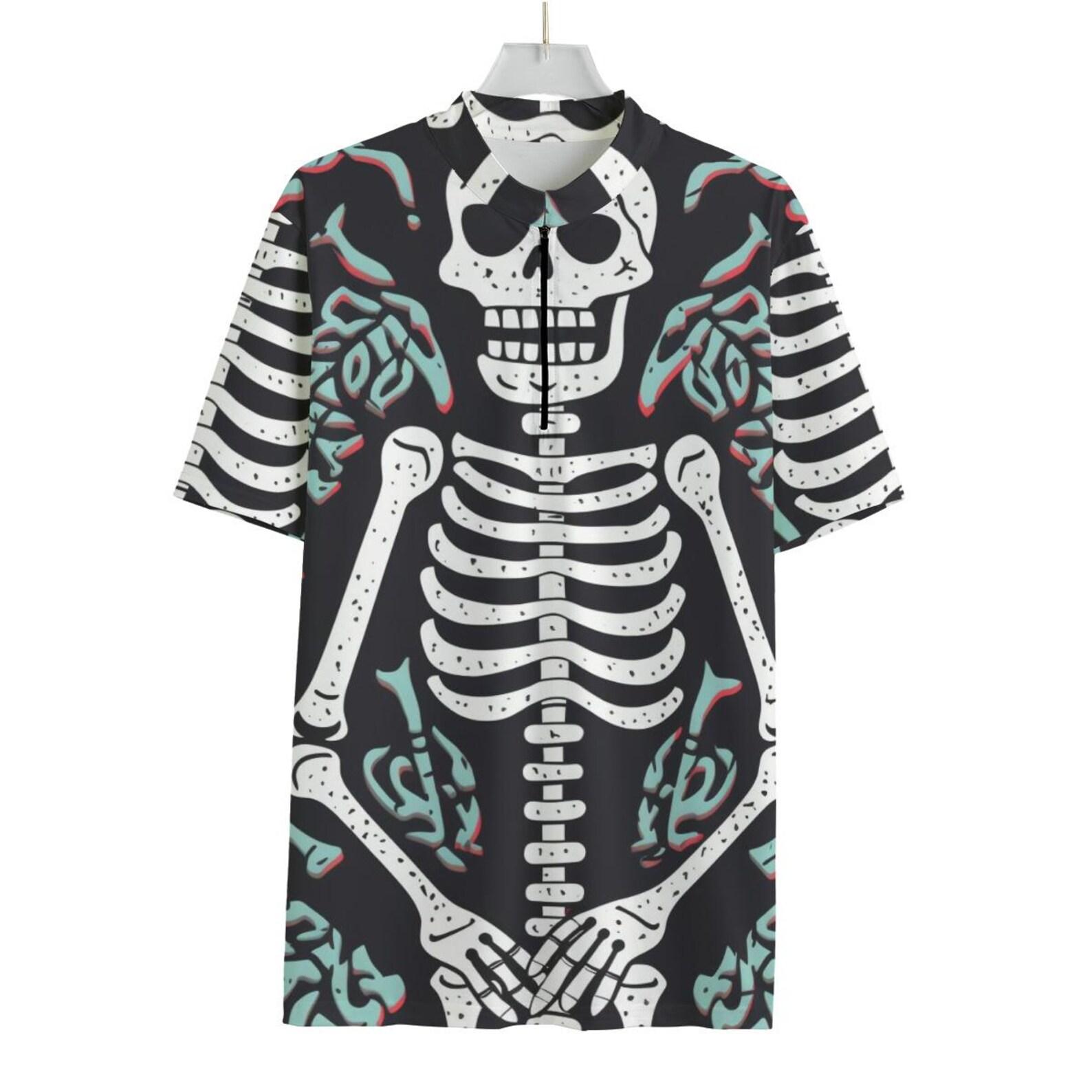 Day of the Dead Skeleton Cycling Jersey – Sugar Skull Inspired Jersey for Bold Riders S