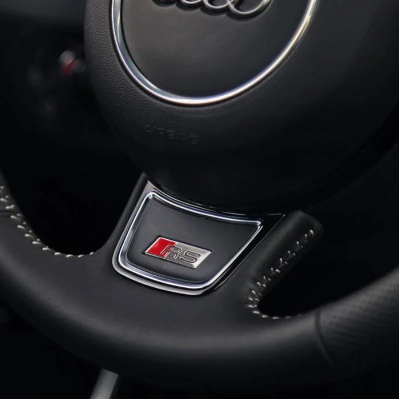 Car Aluminium Alloy Steering Wheel Sticker Emblem for SLine Logo A3 A4 A5 A6 A7 A8 Q3 Q5 RS3 RS4 RS5 RS6 S3 S4 S5 Badge