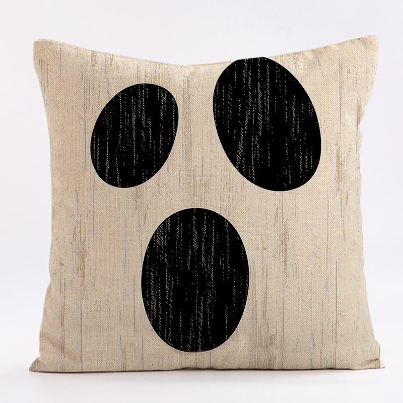 4pcs Halloween Pillow Covers 18*18Inch Linen Blend Throw Pillow Cover Pumpkin Cat Ghost Pattern Cushion Cover for Home Couch