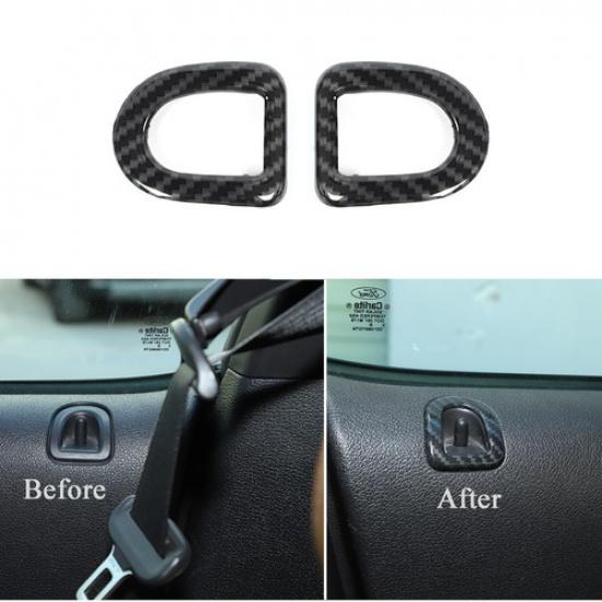 Car Door Lock P Cover Ring Trim Decor For Ford Mustang 10-14 Carbon Fiber