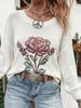 Women's Autumn Floral Knit Pullover - European & American Style