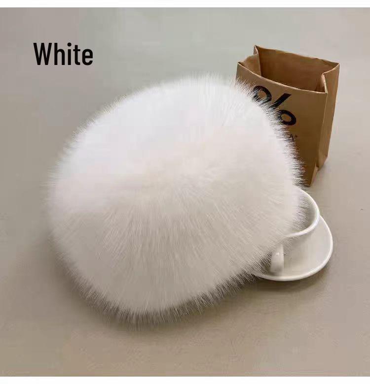 Korean Style Sweet Winter Fox Fur Bucket Hat with Ear Protection – Trendy Women's Fashion Outdoor Hat