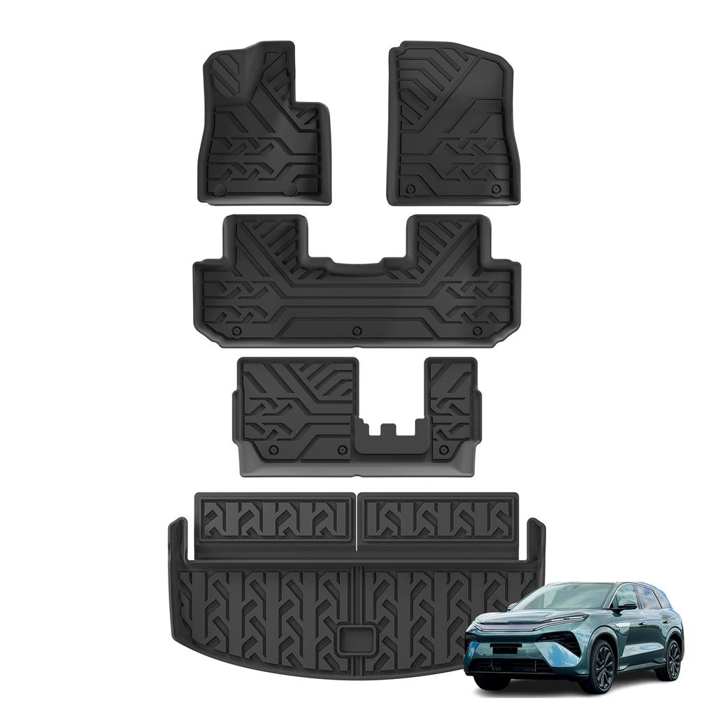 Smabee Left Drive for BYD Tang L/Atto 8/Sealion 8 2025 2026 7Seater (not Fit Refrigerator Model) Car TPE Floor Mats Accessories