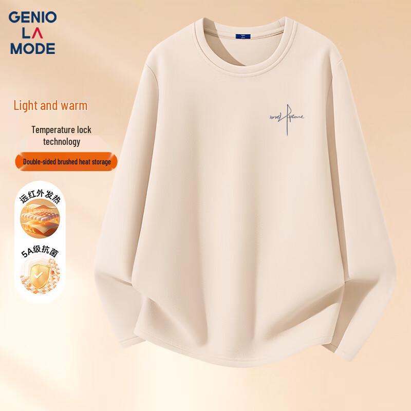 GENIOLAMODE Men s Fleece-Lined Round Neck Long Sleeve Thermal T-Shirt 3XL