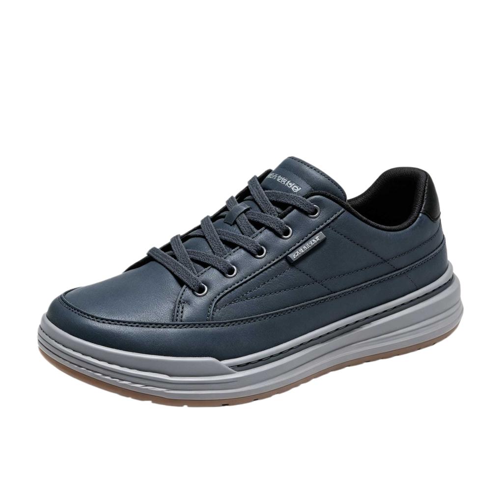 Skechers Mens USA Street Wear Synthetic Leather Lace-Up Thick Sole Soft Comfortable Low-Top Skate Shoes Men Sneaker 211394-NVY