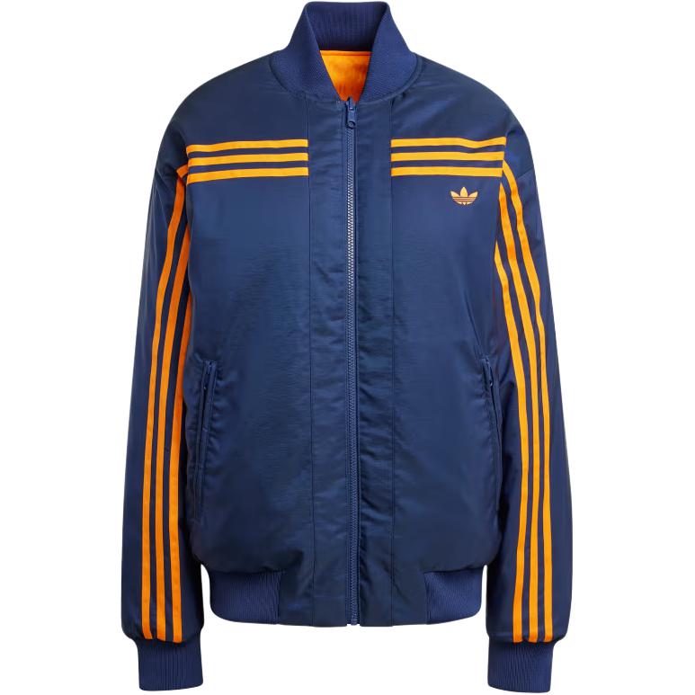 

Adidas Originals 70-х Смугаста Куртка-Пілот з Коміром-Стійкою на Блискавці Двостороння Вільний Крій Знижений Плечовий Шов Довгий Рукав Жіноча Куртка JN7657 A/M