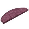 VidaXL Tapis d'escalier 15 pièces 65 x 21 x 4 cm Violet foncé Demi-rond Grand 322385