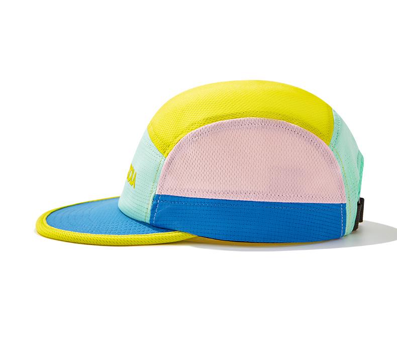 Quick-Dry Color Block 5-Panel Hat: Sun Protection for Camping, Running & More
