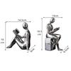 Modern 1 Set/2 st Keramisk Flickfigur Bokstöd Bokhylla Stopphållare Bokstöd Hem Skrivbord Studierum Prydnad Skulptur