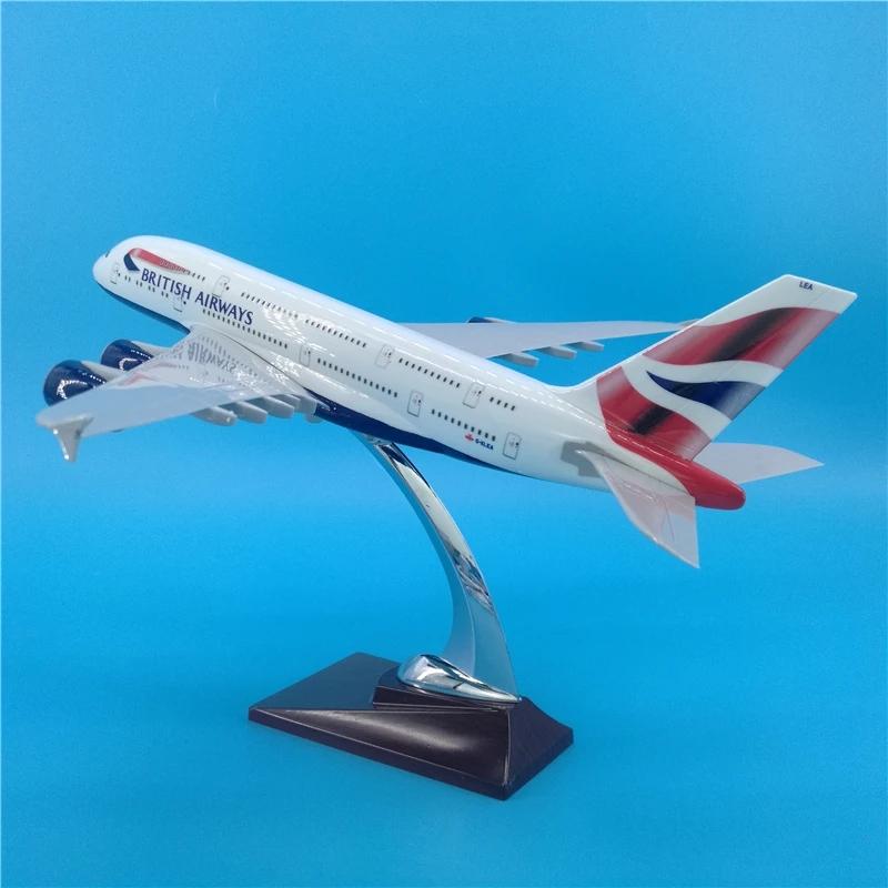 36CM Maßstab A380 British Airways Airlines Modell Fahrwerk Diecast Resin Flugzeug Sammlung Ausstellung Geschenke Bürozubehör