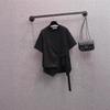 2025 Summer New Large Size Women's Short-sleeved T-shirt Women Cover Meat, Look Thin, Loose and Fat MM Irregular Fake Two-piece Top
