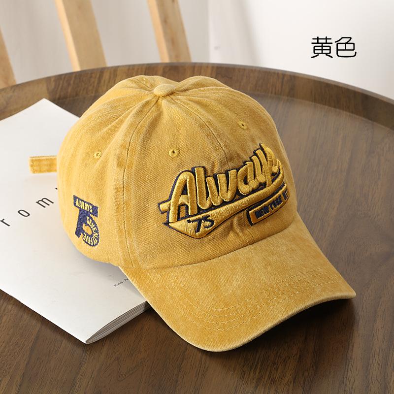 

Hat Fashion Popular Washed Alphabet Embroidered Cap Outdoor Travel Sunscreen Shade Baseball Cap Adjustable жёлтый