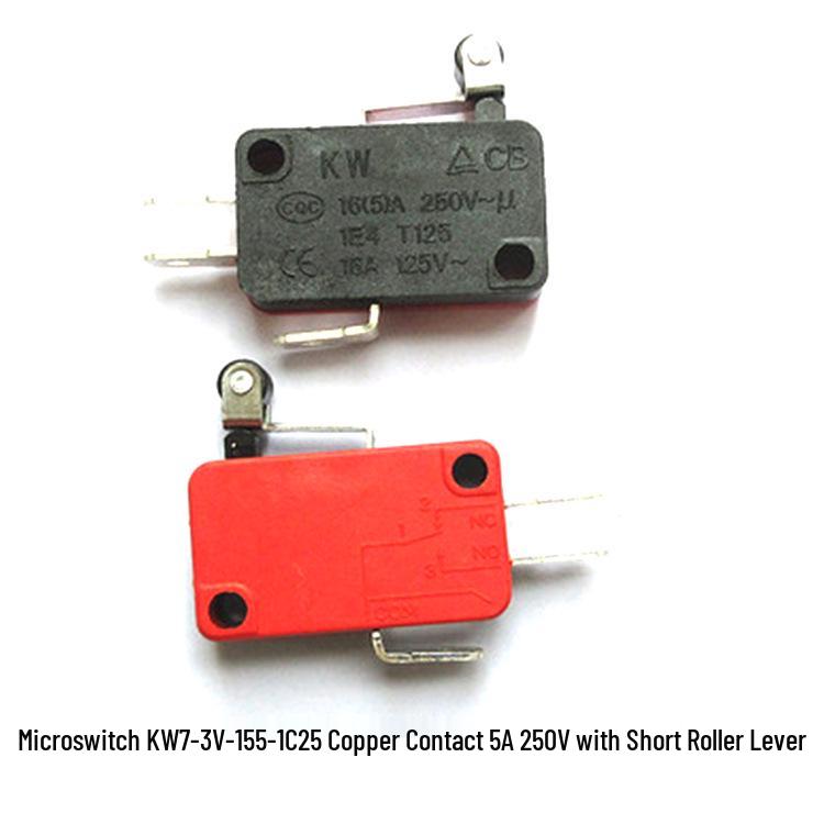 5A250V Kupfer-Berührung KW7 Mikroschalter - 1C/2C25 Dreibein-Hubbegrenzung