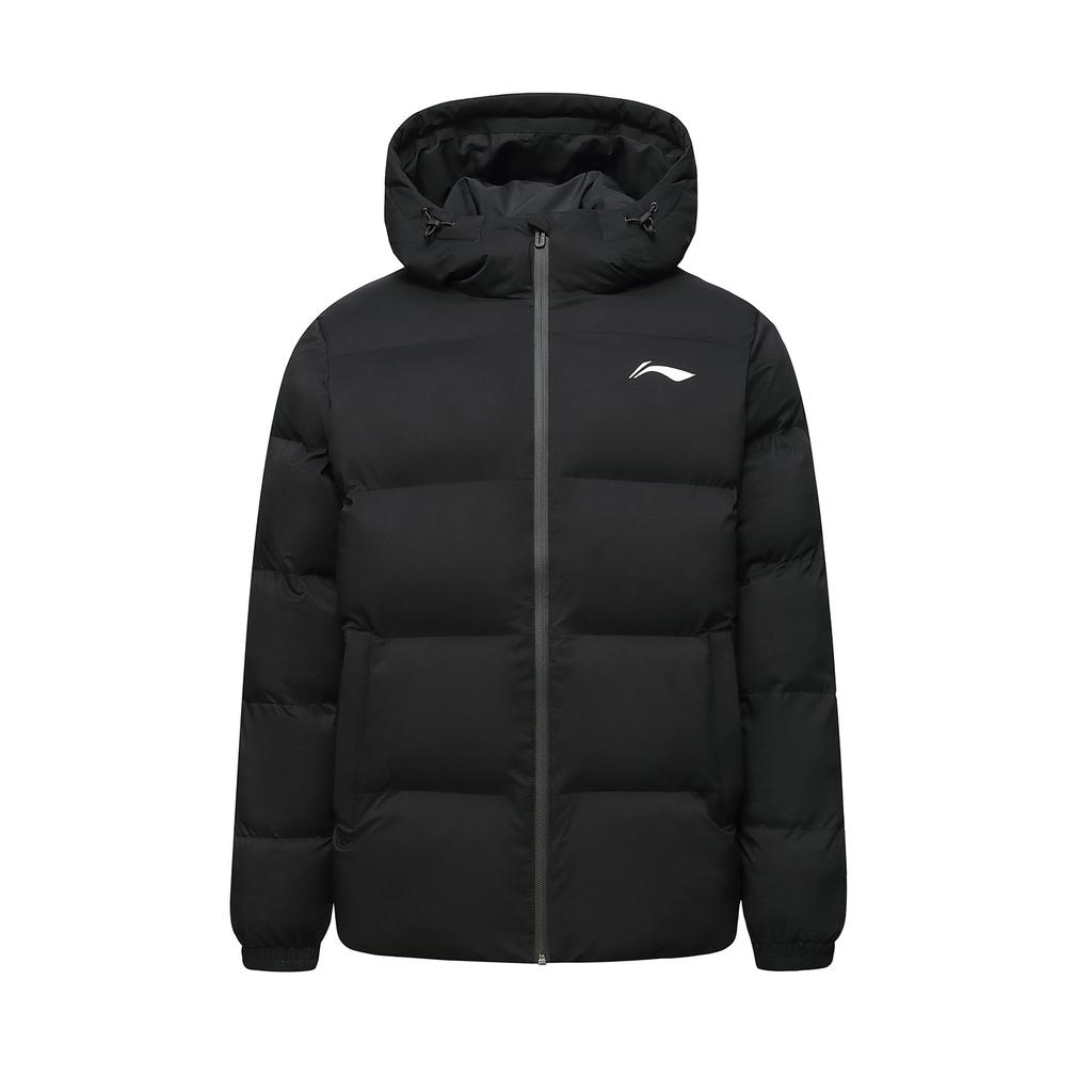 Li Ning Hřejivá mikina s kapucí Pohodlná Všestranná Bavlněná bunda s dlouhým rukávem Unisex bunda Černá AJMU291-1