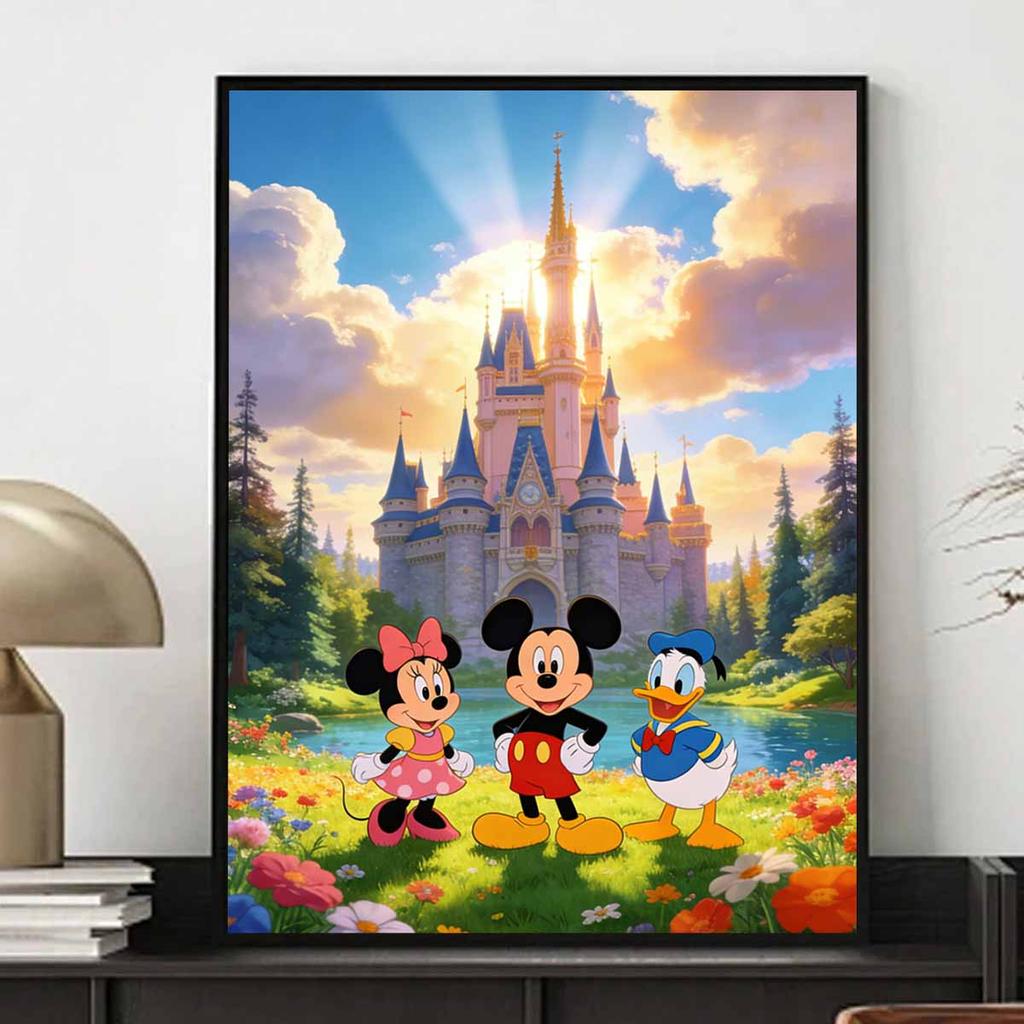 Disney diamond painting Mickey Mouse Minnie Donald Duck castle scenery handmade diy mosaic art painting kit home decoration