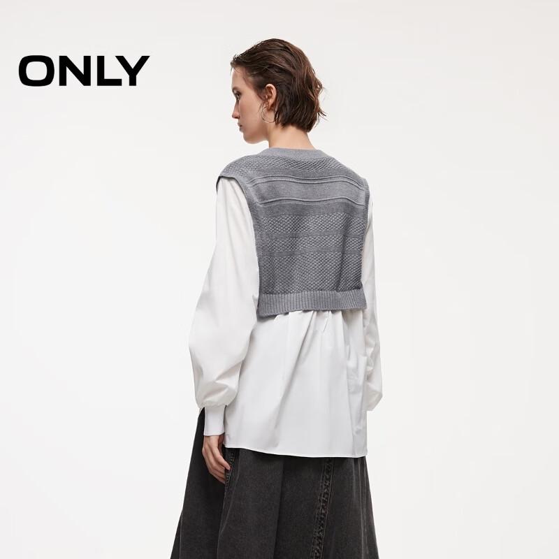 ONLY 2026 Spring Women's Faux Two-Piece Knit V-Neck Shirt