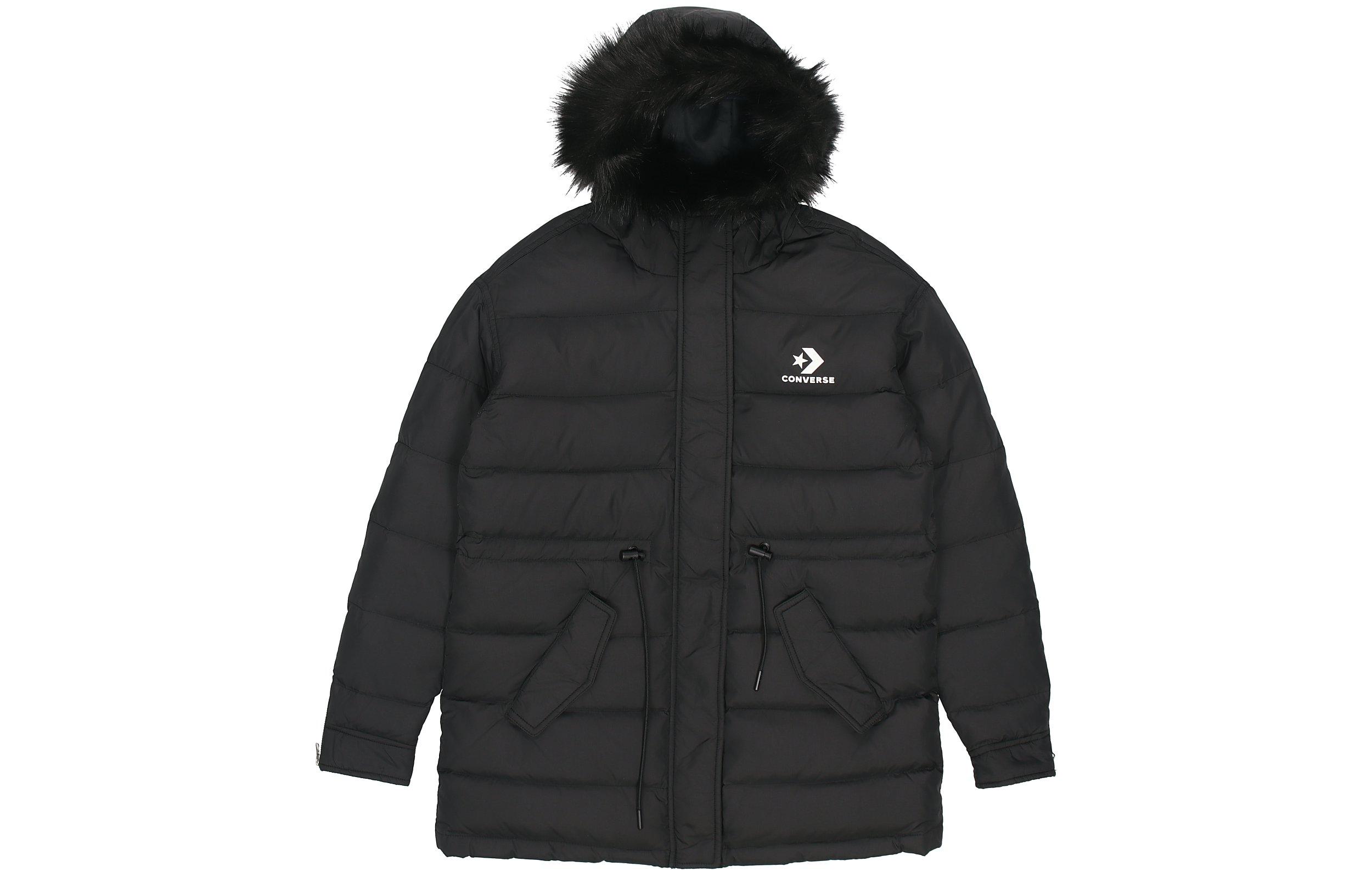 Converse Down Jackets Women s Black Hooded Moderate Other 10007727-A03 M