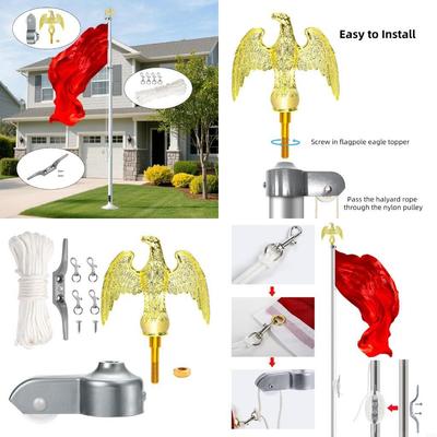 Flagpole Hardware Repair Part Set Weather Resistant Flag Mounting Decorative Falcon Aluminum Truck Equipment X3UC