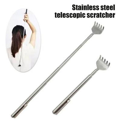 Rozsdamentes Acél Kihúzható Hátvakaró Hordozható Nehezen Elérhető Területek Ötfogú Teleszkópos