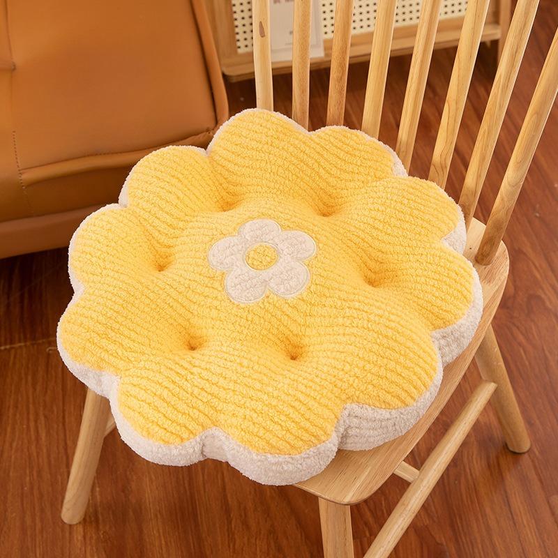 New cartoon color blocking biscuit cushion circular cushion office seat square cushion