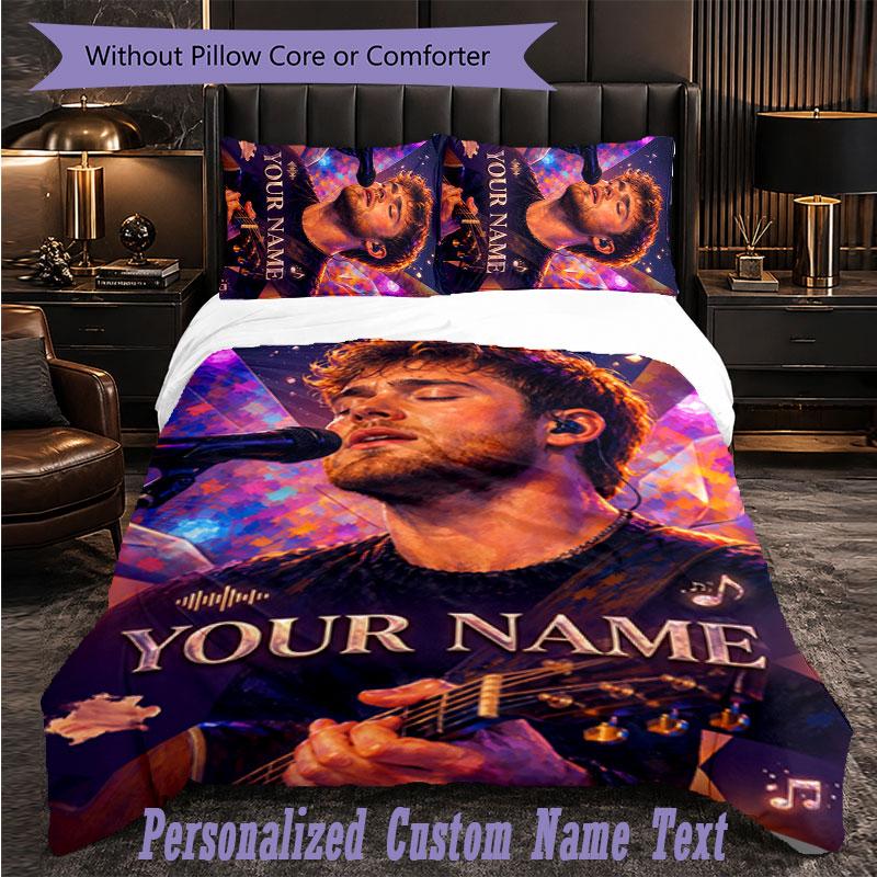 Personalized 3Pcs Bedding SetAlex Warren Custom Text Duvet Cover Pillowcase Set Bedroom Gift