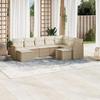 VidaXL Garden Lounge Set with Cushions 9 Pcs, Patio Sofas, Patio Furniture Set, Outdoor Furniture, Beige 3226541