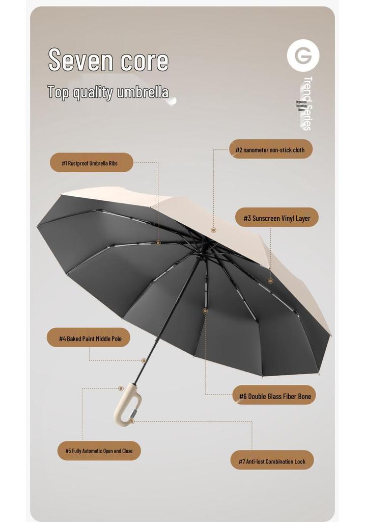New Arrival Auto Open Password Lock Umbrella – Secure & Anti-Lost for Men & Women, Customizable for Advertisements