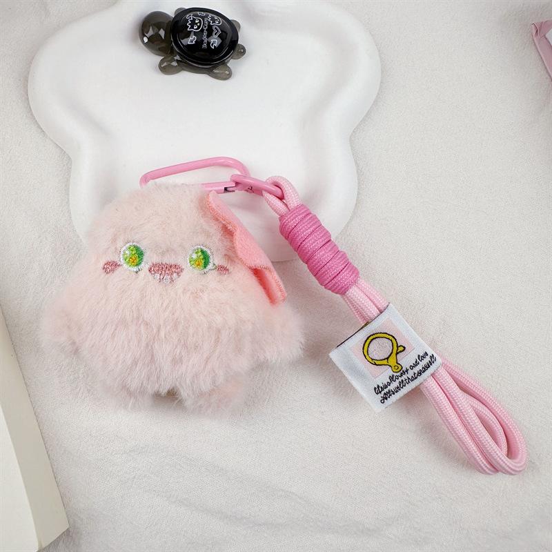 Xiaohongshu One-Eyed Monster Plush Keychain Toy - Cute Cartoon Carabiner Backpack Pendant