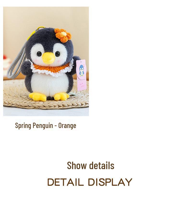Spring Penguin Plush Toy: Soothing Doll Pillow, Keychain Pendant & Cloth Doll Figure for Girls