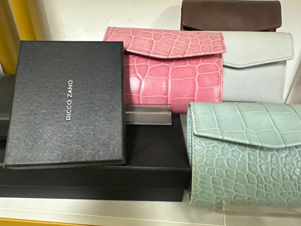 High-end woven wallet generation RFID medium and long loose-leaf wallet leather black hand bag