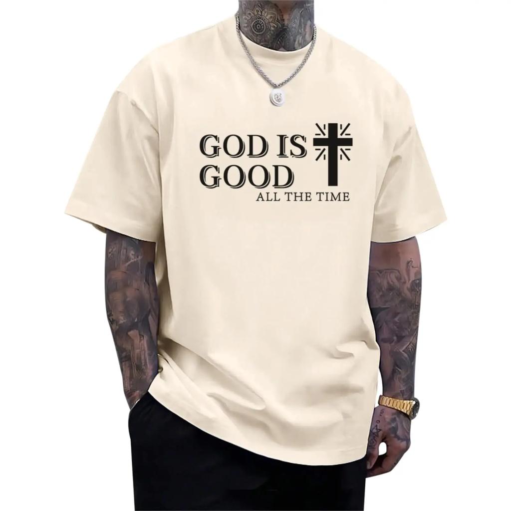 God Is Good Shirt Christian Jesus Cross T Shirts for Men Religious Faith Inspirational Vintage Oversized Graphic Tees