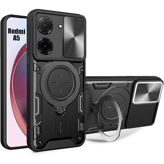 Coque - E.F.CONNECTION - Pour Xiaomi Redmi A5 - Antichoc - Support anneau magnétique - Protection caméra
