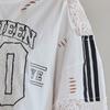 Maxza Oversized Lace Colorblock Damage T shirT zf06qT045na