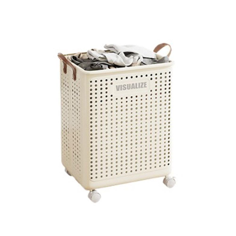 Plastic Narrow Seam Clothes Storage Baskets Space Saving Folding Dirty Clothes Basket  Laundry Room