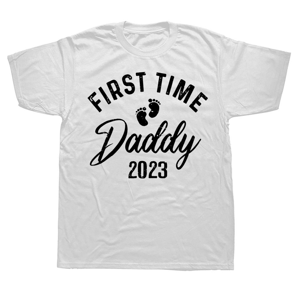 Novelty Promoted To Daddy Est First Time Dad Fathers Day T Shirts Streetwear Short Sleeve Birthday Gifts Summer Tshirt