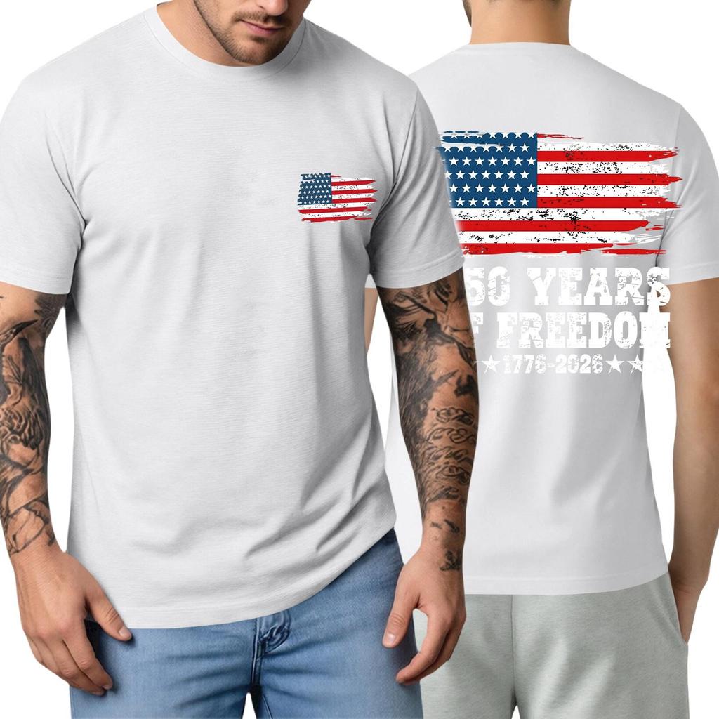 Men's Short-sleeved Fashionable Casual Everyday Trendy Letter Print Short-sleeved Shirt