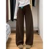 Autumn Winter High Waist Vintage Simple Wide Leg Denim Pants Women Solid Color All-match Loose Casual Jeans