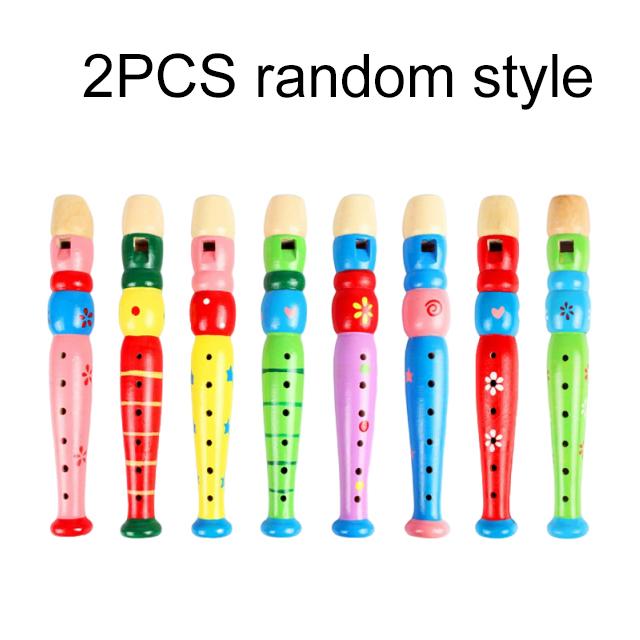 1~5pcs Colorful Wooden Flute 20cm Music Children Instrument Trumpet Buglet Hooter Kids Educational Learning Musical Toys TMZ