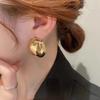 Temperament Metal Ellipse Smooth Big Stud Earrings for Women Charm Trendy Gold Color Korea Earring Personality Jewelry Accessory
