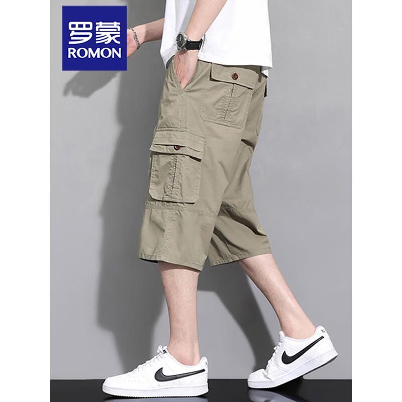 ROMON Men's Summer Casual 3/4 Length Cargo Shorts