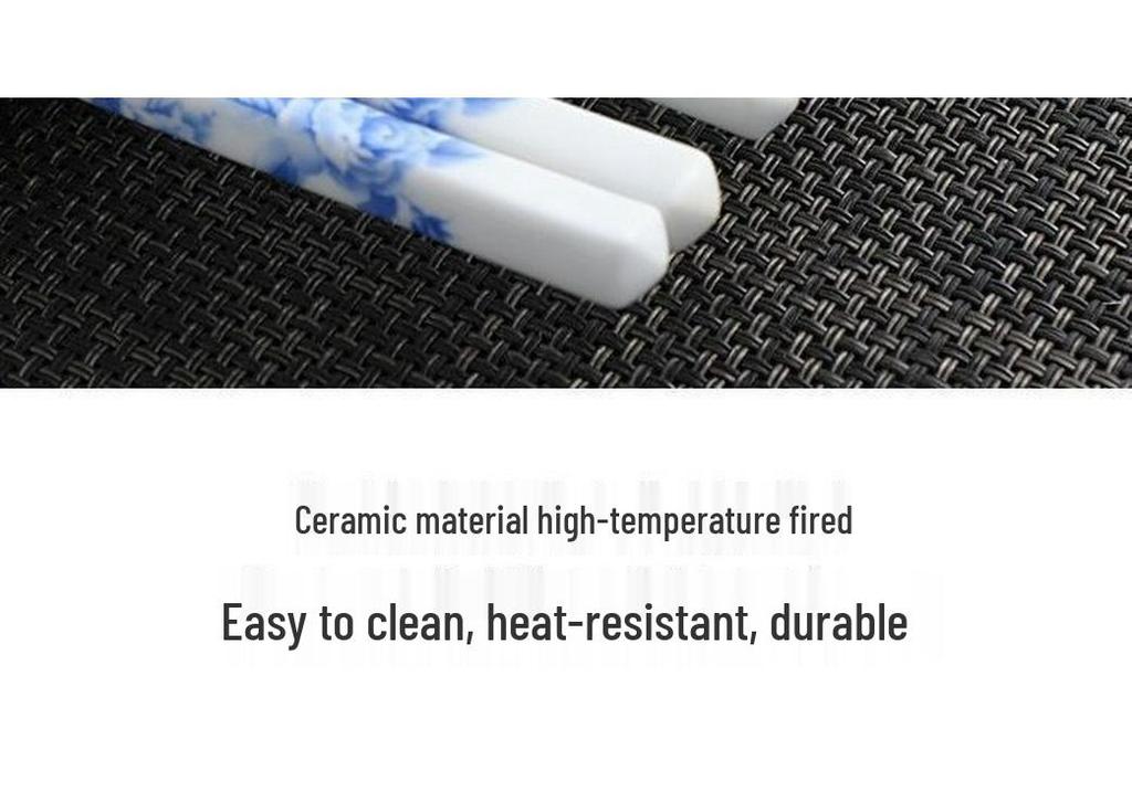 Premium Mold-Proof, Anti-Slip, High-Temp Resistant Bone China Ceramic Chopsticks