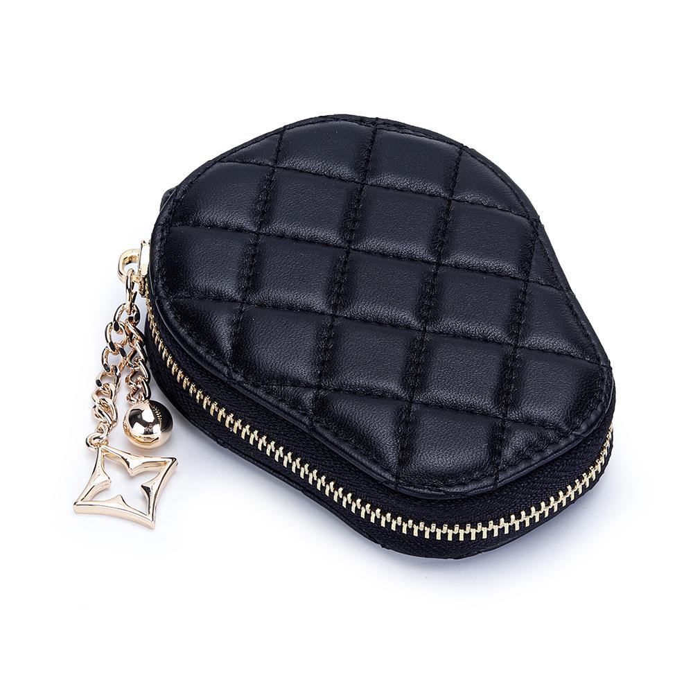 Genuine Leather Credit Card Holder Solid Zipper Bag Women Wallet Bank Sheepskin Leather Wallets Designer Quilted Cardholder