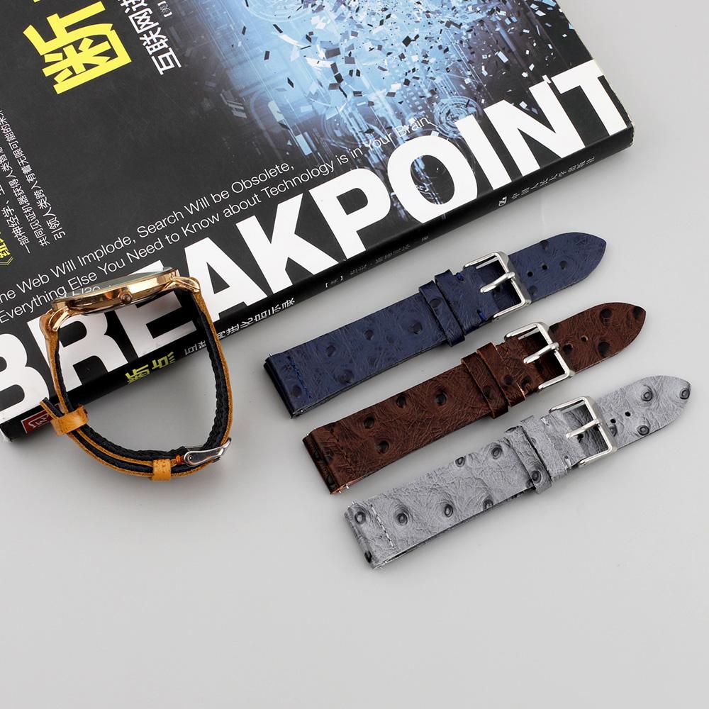 Ostrich Pattern Leather Quick Release Watchband 18mm 20mm 22mm Bracelet Genuine Leather Watch Strap Watch Accessories