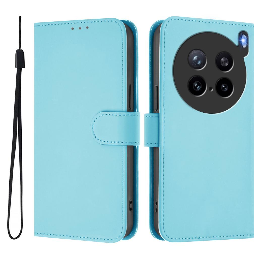 For vivo X200s 5G Case Solid Color Wallet Leather Phone Cover with Strap