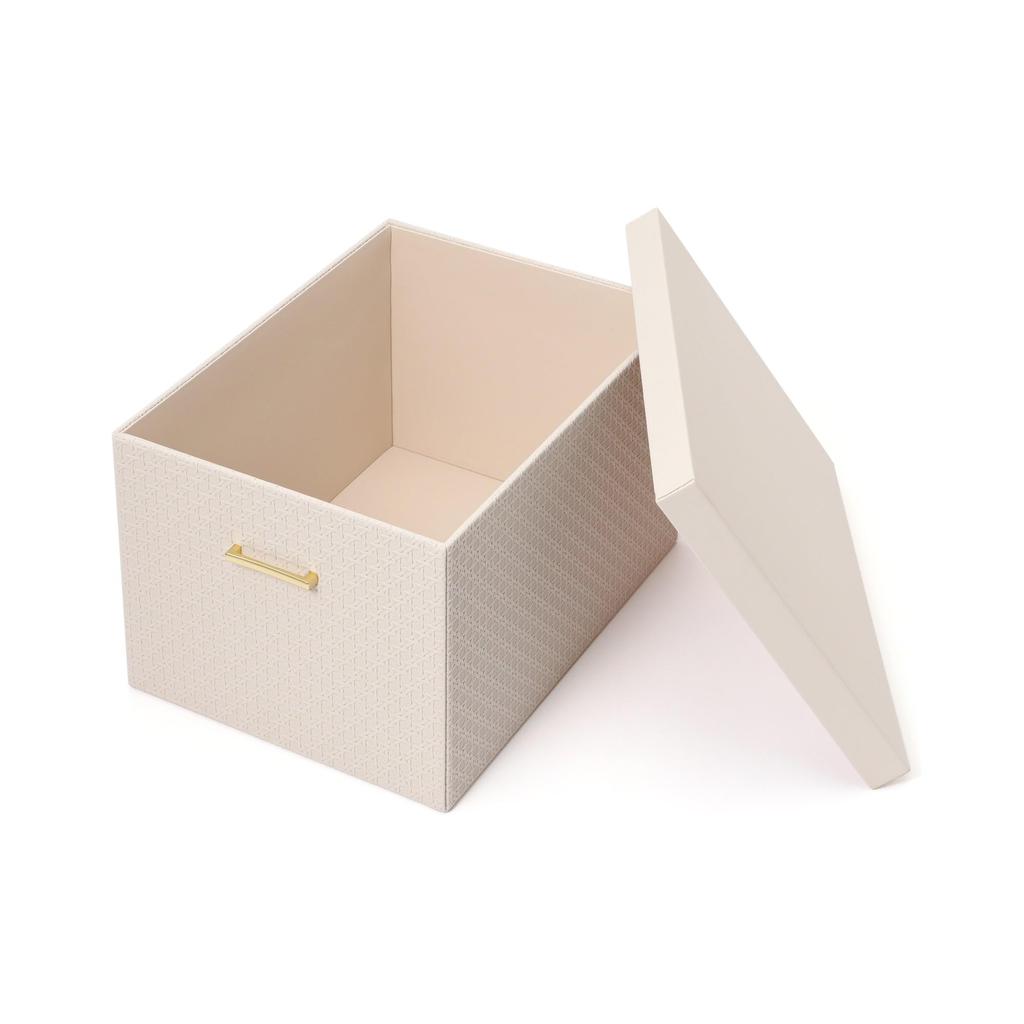Francfranc [Online Shop Exclusive] Embossed Large Box, Small, Ivory, Storage Box, Perfect for New Homes and Moving
