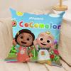 Cartoon CCoComelons Cute Cushion Cover Silky Short Plush Invisible Zipper Dustproof Sofa Pillow Case For Home Decor